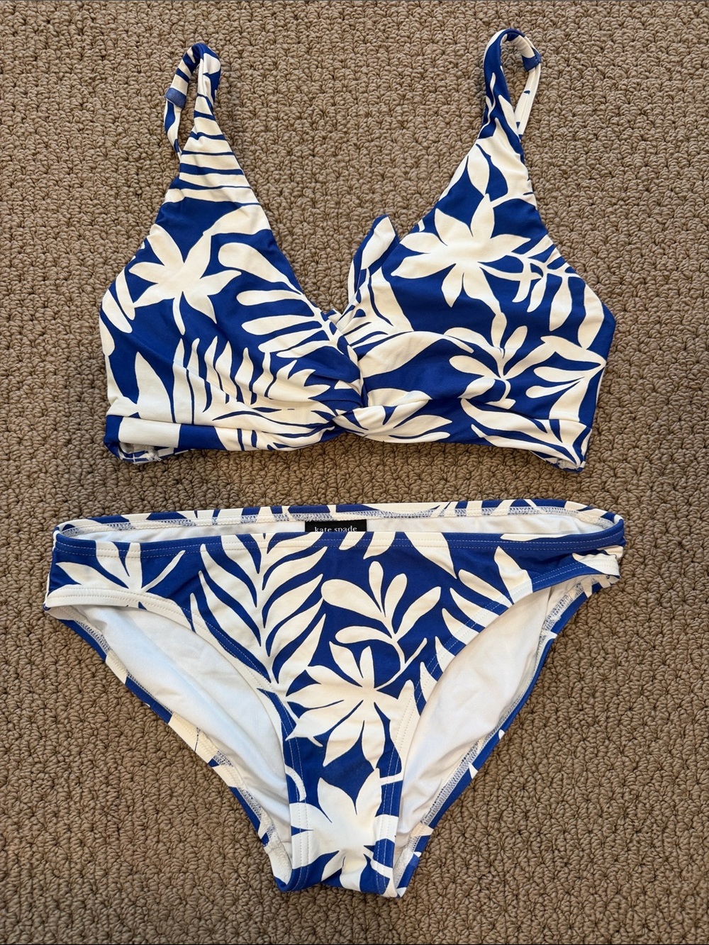 kate spade Blue and White Floral Bikini Set